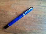 Parker Duofold 18k blauw/goud gemarmerde vulpen met vulling, Verzamelen, Pennenverzamelingen, Ophalen of Verzenden, Gebruikt, Vulpen