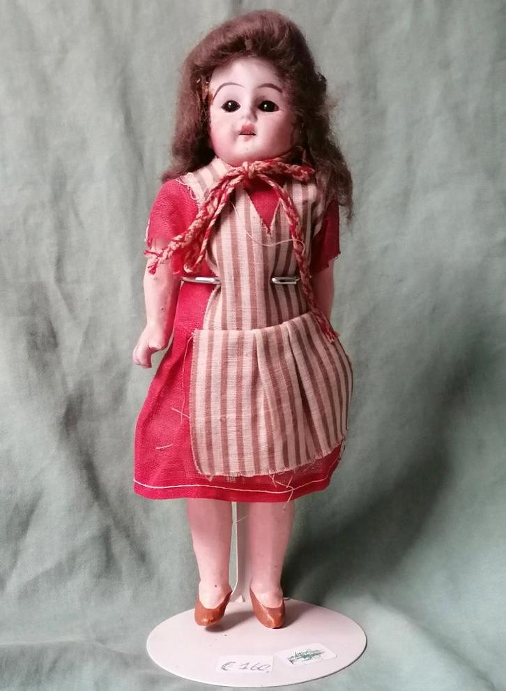 oud poppetje porseleinen hoofd en standaard, Antiek en Kunst, Antiek | Speelgoed, Ophalen of Verzenden