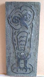 Hubert Bekman etsplaat "uil Linoleum snede 1969, Antiek en Kunst, Ophalen of Verzenden