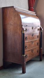 Antiek cilinderbureau - trommelbureau - secretaire, Ophalen, Gebruikt, Antiek Hollands