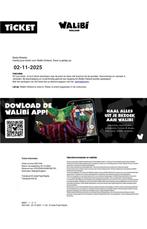 2 TICKETS WALIBI HALOWEEN 02-11-2025, Twee personen