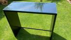 Strakke zwarte sidetable / console-tafel met glazen blad, 100 tot 150 cm, Ophalen of Verzenden, 3 of 4 laden, Minder dan 100 cm