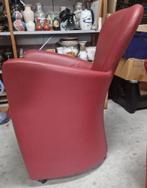 2 stuks Leolux Amphora fauteuils rood, Gebruikt, Leer, Ophalen of Verzenden