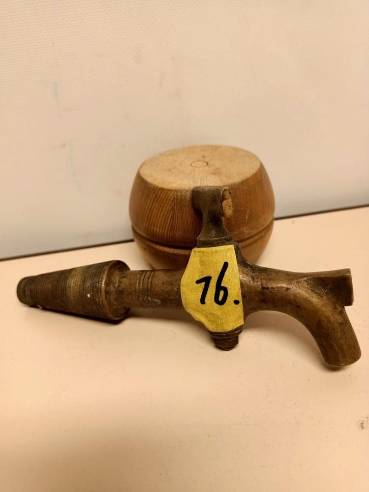 Antieke Messing Kraan - 17cm, Antiek en Kunst, Antiek | Koper en Brons, Ophalen of Verzenden