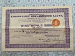 Origineel Winstbewijs 1925 – Koninklijke Hollandsche Lloyd, Ophalen of Verzenden
