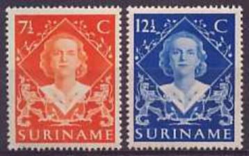 Suriname NVPH nr 276/7 ongebruikt Inhuldiging 1948 beschikbaar voor biedingen