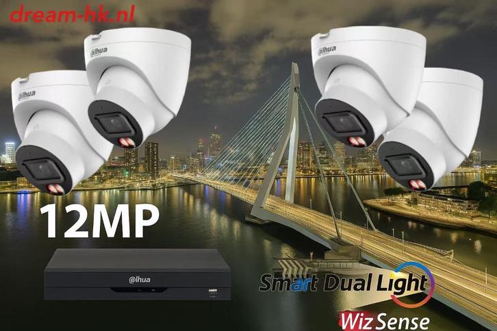12MP Dahua Full Color camera set / 4CH NVR+4x 12MP cameras, Audio, Tv en Foto, Videobewaking, Nieuw, Buitencamera, Ophalen of Verzenden