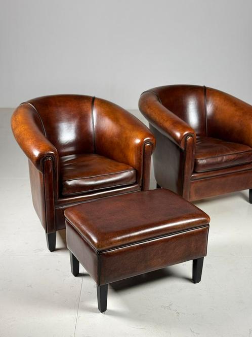 GEZOCHT! Schapenleren fauteuils en banken, Huis en Inrichting, Fauteuils, 75 tot 100 cm, Ophalen