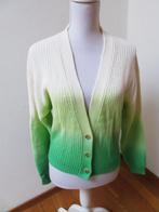 L68 CAOTIGAN nieuw kort vest katoen ivoor wit groen S 36, Kleding | Dames, Truien en Vesten, Ophalen of Verzenden, Maat 36 (S)