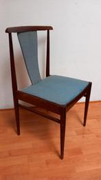 Vintage set van 4 mid century palissander eetstoelen, Huis en Inrichting, Stoelen, Ophalen, Gebruikt, Bruin, Stof