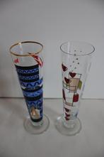 Collectors items: 2 bierglazen Ritzenhoff Choudhry Mendini, Verzamelen, Ophalen of Verzenden, Zo goed als nieuw, Bierglas