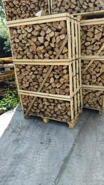 Gedroogd eiken haardhout in kratten, 3 tot 6 m³, Ophalen of Verzenden, Eikenhout, Blokken
