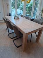 Eethoek met tafel en 6 stoelen, Huis en Inrichting, Tafels | Eettafels, Gebruikt, 200 cm of meer, 50 tot 100 cm, Vijf personen of meer