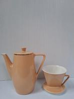 Pastelgele vintage Douwe Egberts koffiepot met filter, Antiek en Kunst, Ophalen of Verzenden
