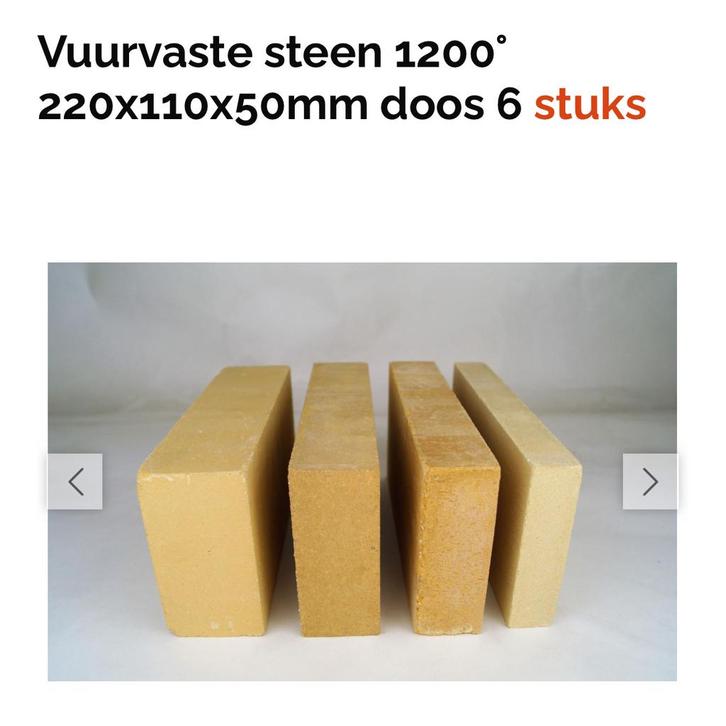 Vuurvaste stenen 1200 - 220x110x50mm -  16 stuks, Doe-het-zelf en Verbouw, Metselstenen, Nieuw, Overige typen, Ophalen