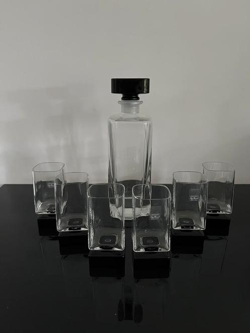 VINTAGE: Luigi Bormioli Monet kristallen karaf + 6 glazen, Antiek en Kunst, Antiek | Glas en Kristal, Ophalen of Verzenden