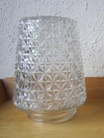 retro vintage cilinder plafonnière lampenkap van glas, Glas, Vintage, Ophalen of Verzenden, Zo goed als nieuw