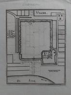 1 / Vyane - Vianen -  Gravure uit 1659  van Casper Merian, Boeken, Atlassen en Landkaarten, Nederland, Voor 1800, Ophalen of Verzenden