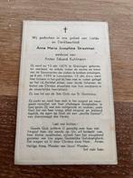 Straatman Anna 1879 Groningen 1959 Leeuwarden x Kuhlmann, Verzamelen, Bidprentjes en Rouwkaarten, Ophalen of Verzenden, Bidprentje