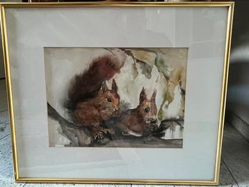 Twee eekhoorns - herfst beschikbaar voor biedingen