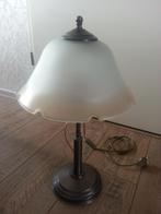 antieke tafellamp met glazen kap, Antiek en Kunst, Ophalen of Verzenden
