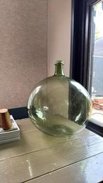 Vintage bolle gist fles groen wijn vaas, Ophalen, Overige kleuren, Glas, Minder dan 50 cm