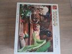 King Puzzel - Puppies on Stairs - 1000 stukjes, Ophalen of Verzenden, 500 t/m 1500 stukjes, Zo goed als nieuw, Legpuzzel