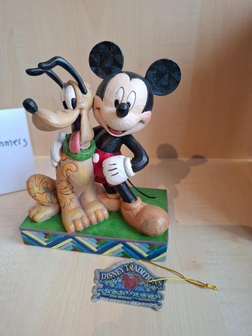 jim shore disney traditions mickey, pluto 4048656 best pals, Verzamelen, Disney, Zo goed als nieuw, Beeldje of Figuurtje, Mickey Mouse
