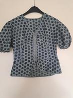 Vintage top blouse grijs zwart m, Maat 38/40 (M), Vintage kleding, Ophalen of Verzenden, Zo goed als nieuw