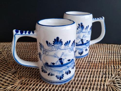 Pragtige Delftsblauwe bierpullen. Hand beschilderd., Antiek en Kunst, Antiek | Servies los, Ophalen of Verzenden
