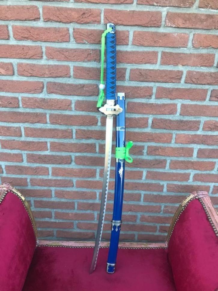 degelijke blauwe katana / samoerai zwaard, ca 106 cm, Verzamelen, Militaria | Algemeen, Overige soorten, Zwaard of Sabel, Azië