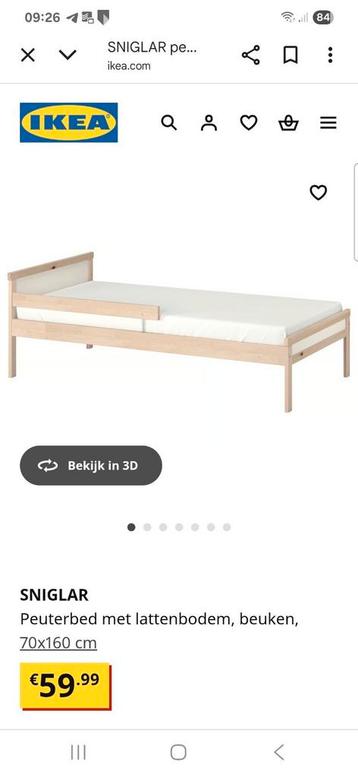 Peuterbed Ikea met matras beschikbaar voor biedingen