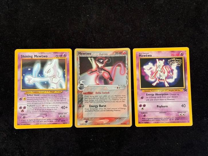 Shining Mewtwo, delta & promo, Hobby en Vrije tijd, Verzamelkaartspellen | Pokémon, Zo goed als nieuw, Ophalen of Verzenden