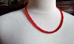Stralende Rode Kristallen Ketting Collier Sterling Zilver, Met kristal, Nieuw, Ophalen of Verzenden, Steen of Mineraal