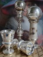 Antiek Zilverglas, Armeluiszilver Kandelaar / Vaasjes, Antiek en Kunst, Antiek | Glas en Kristal, Verzenden