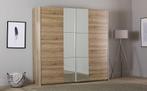 Rauch schuifdeur kledingkast met spiegel - eiekenlook -230cm, Huis en Inrichting, Kasten | Kledingkasten, Glas, 200 cm of meer