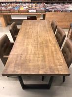 Industriële eettafel met stalen onderstel 100x280 cm, Huis en Inrichting, Tafels | Eettafels, Ophalen, X, 200 cm of meer, 50 tot 100 cm