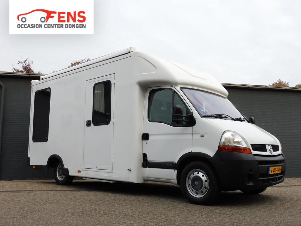 Renault Master T35 2.5dCi L3H2 DEALER ONDERHOUDEN! AIRCO! AC, Auto's, Bestelauto's, Voorwielaandrijving, Stof, Zwart, 4 cilinders