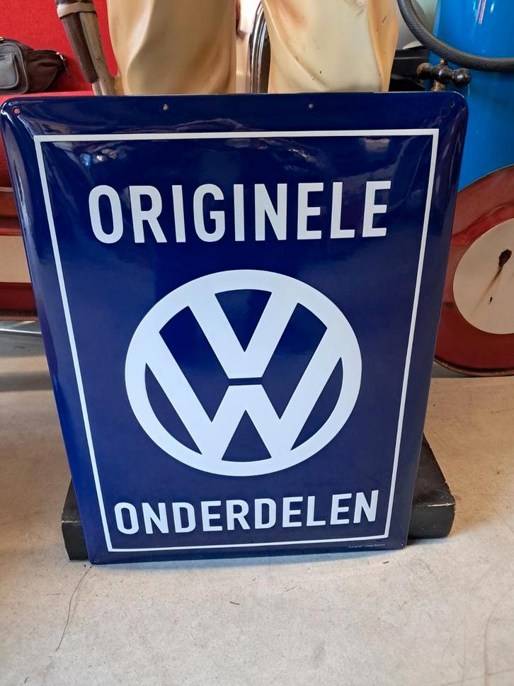 Origineel Langcat Laagsoeren VW Onderdelen emaille bord, Verzamelen, Merken en Reclamevoorwerpen, Zo goed als nieuw, Reclamebord