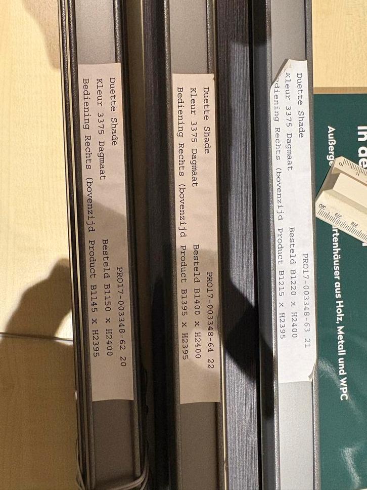 3x Duette Shade - Verschillende Maten - Kleur 3375, Huis en Inrichting, Stoffering | Gordijnen en Lamellen, Zo goed als nieuw