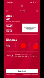 2 kaarten naast elkaar ajax az, Tickets en Kaartjes, Sport | Voetbal, Losse kaart, Twee personen, Maart