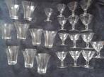 oud glas servies geslepen druiventros vintage, Ophalen, Glas of Glazen, Gebruikt, Glas