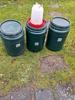 Tonnen afsluitbaar a 60 liter en kippenvoersilo, Tuin en Terras, Regentonnen, Minder dan 75 liter, Ophalen, Gebruikt, Kunststof