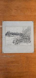 Ets/tekening van Paul Backus (Venlo) 3x, Antiek en Kunst, Kunst | Etsen en Gravures, Ophalen of Verzenden