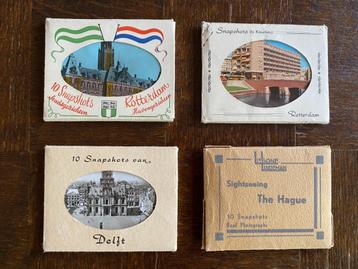 4 souvenirmapjes foto's Rotterdam/Delft/Den Haag jaren '50 beschikbaar voor biedingen