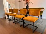 4 Corduroy Eetkamerstoelen okergeel, Ophalen, Overige kleuren, Ribstof corduroy rib, Zo goed als nieuw