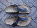 GRATIS VERZENDEN ZWARTE LEREN GIZEH BIRKENSTOCKS MT 43, Slippers, Verzenden, Zwart, Zo goed als nieuw