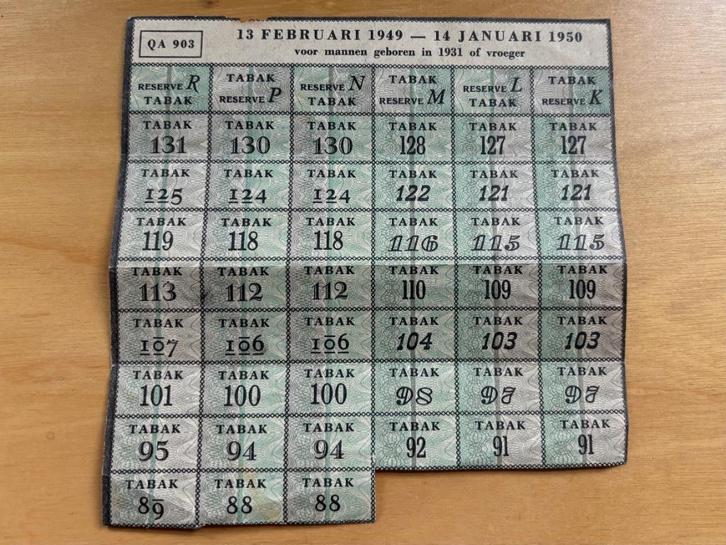 Tabak bonnen QA 903, Verzamelen, Rookartikelen, Aanstekers en Luciferdoosjes, Gebruikt, Overige typen, Ophalen of Verzenden
