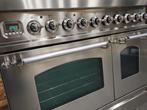 Luxe Boretti Fornuis 90cm RVS + RVS 2 ovens 6 pits, 60 cm of meer, Ophalen of Verzenden, Zo goed als nieuw, Energieklasse A of zuiniger