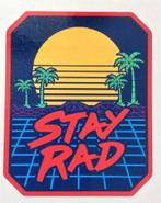 STAY RAD ! Synthwave Outrun 1980s Zon Sticker Decal, Verzenden, Nieuw, Foto of Kaart